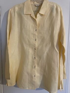 J Jill Sunlight snap down linen top size medium